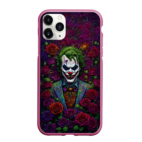 Чехол iPhone 11 Pro матовый Joker - roses / 3D-Малиновый – фото 1