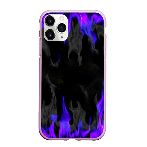 Чехол iPhone 11 Pro матовый Неоновый огонь и дым / 3D-Розовый – фото 1