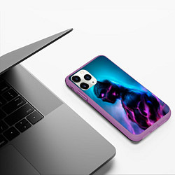 Чехол iPhone 11 Pro матовый Black Panther, цвет: 3D-фиолетовый — фото 2