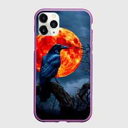 Чехол iPhone 11 Pro матовый Ворон на закате