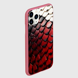 Чехол iPhone 11 Pro матовый Змеиная броня, цвет: 3D-малиновый — фото 2