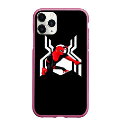 Чехол iPhone 11 Pro матовый Spider emblem, цвет: 3D-малиновый