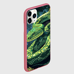 Чехол iPhone 11 Pro матовый Змея на дереве, цвет: 3D-малиновый — фото 2