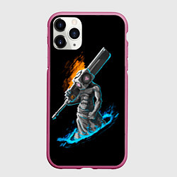 Чехол iPhone 11 Pro матовый Пирамидоголовый из Portal, цвет: 3D-малиновый