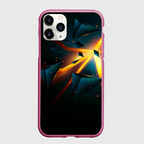 Чехол iPhone 11 Pro матовый Вулканический разрыв / 3D-Малиновый – фото 1