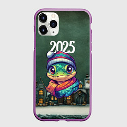 Чехол iPhone 11 Pro матовый Символ змеи 2025 год, цвет: 3D-фиолетовый