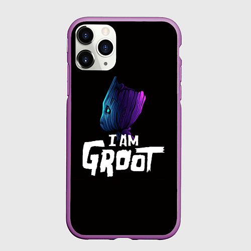Чехол iPhone 11 Pro матовый Я есть Грут / 3D-Фиолетовый – фото 1