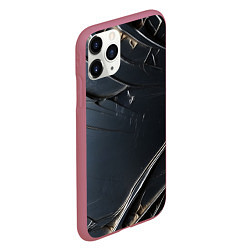 Чехол iPhone 11 Pro матовый Чёрный металл, цвет: 3D-малиновый — фото 2