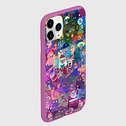 Чехол iPhone 11 Pro матовый Новогодний виммельбух, цвет: 3D-фиолетовый — фото 2
