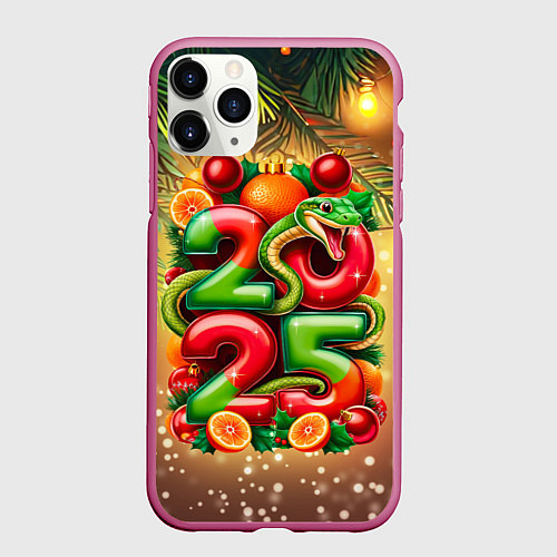Чехол iPhone 11 Pro матовый Змеи к нам приходят / 3D-Малиновый – фото 1