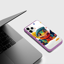 Чехол iPhone 11 Pro матовый Змейка символ 2025 - новый год, цвет: 3D-фиолетовый — фото 2