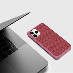 Чехол iPhone 11 Pro матовый Терракотовый абстрактный геометрический узор, цвет: 3D-малиновый — фото 2