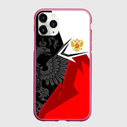 Чехол iPhone 11 Pro матовый Герб России - красно-белый, цвет: 3D-малиновый