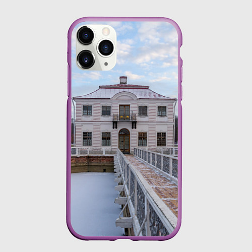 Чехол iPhone 11 Pro матовый Дворец Марли в Петергофе / 3D-Фиолетовый – фото 1