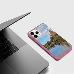 Чехол iPhone 11 Pro матовый Собор святых апостолов Петра и Павла в Петергофе, цвет: 3D-малиновый — фото 2
