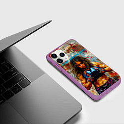 Чехол iPhone 11 Pro матовый Девочка миксфайтер, цвет: 3D-фиолетовый — фото 2