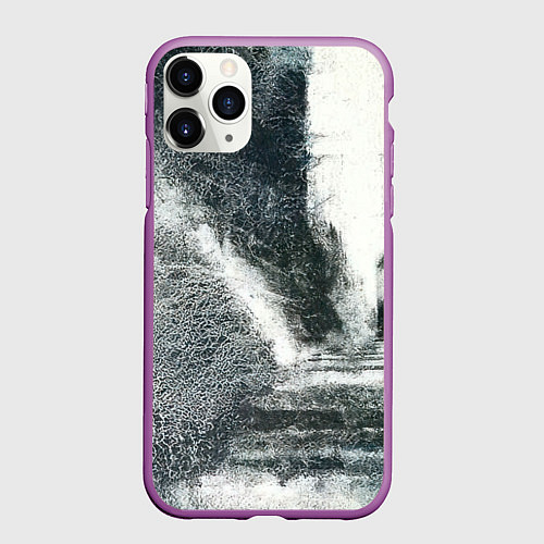 Чехол iPhone 11 Pro матовый Лестница и дверь - нейросеть / 3D-Фиолетовый – фото 1