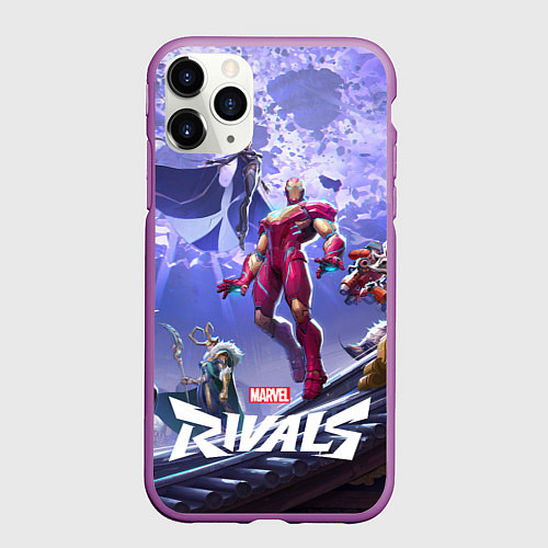 Чехол iPhone 11 Pro матовый Герои Marvel rivals / 3D-Фиолетовый – фото 1
