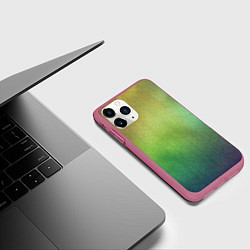 Чехол iPhone 11 Pro матовый Цветной металл с градиентом, цвет: 3D-малиновый — фото 2