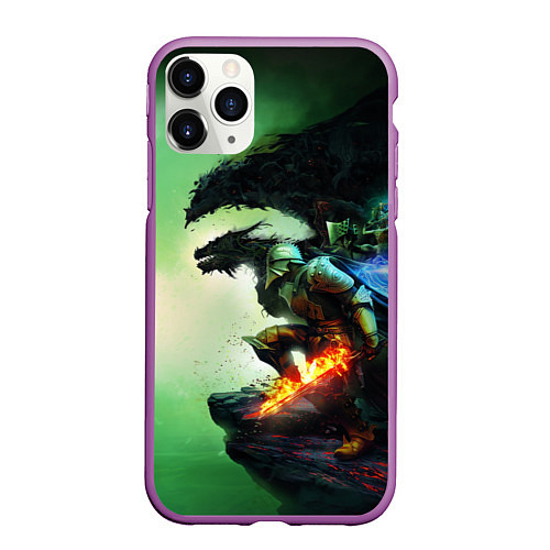 Чехол iPhone 11 Pro матовый Inquisition Dragon Age / 3D-Фиолетовый – фото 1