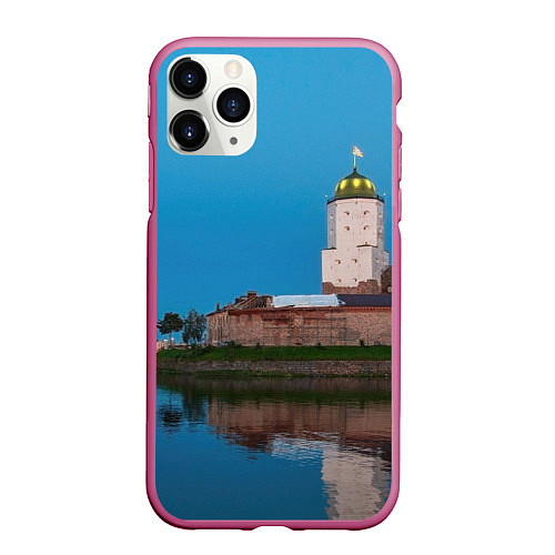 Чехол iPhone 11 Pro матовый Выборгский замок / 3D-Малиновый – фото 1