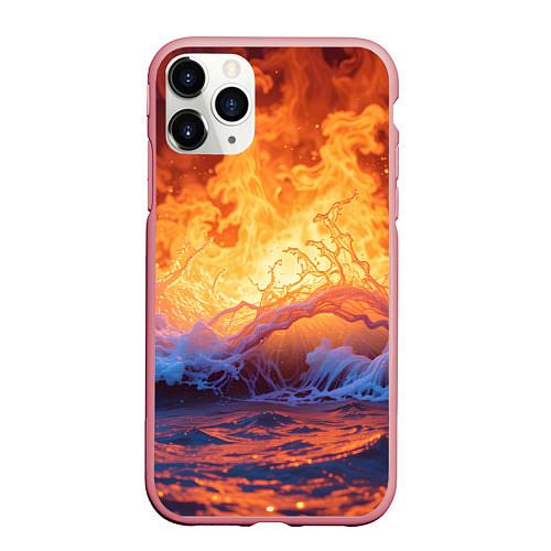 Чехол iPhone 11 Pro матовый Стихия огня и воды / 3D-Баблгам – фото 1