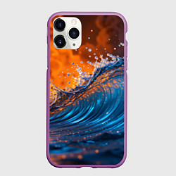 Чехол iPhone 11 Pro матовый Волна и огонь