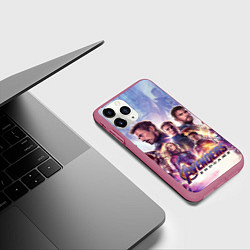 Чехол iPhone 11 Pro матовый Мстители пережившие щелчок Таноса, цвет: 3D-малиновый — фото 2