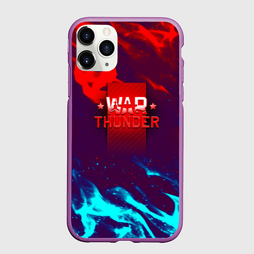 Чехол iPhone 11 Pro матовый Вартандер неоновый огонь / 3D-Фиолетовый – фото 1