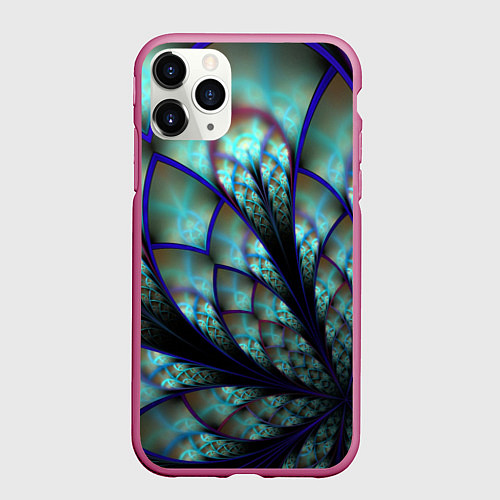 Чехол iPhone 11 Pro матовый Абстракция неон / 3D-Малиновый – фото 1