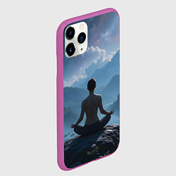 Чехол iPhone 11 Pro матовый Ночная медитация, цвет: 3D-фиолетовый — фото 2