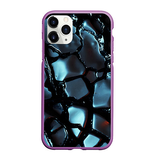 Чехол iPhone 11 Pro матовый The liquid substance is grey / 3D-Фиолетовый – фото 1