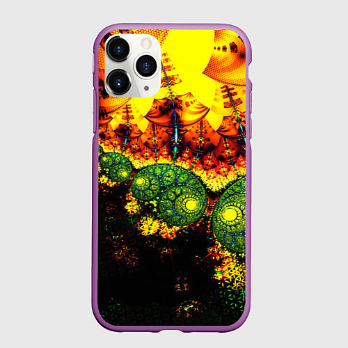 Чехол iPhone 11 Pro матовый Абстракция осколки / 3D-Фиолетовый – фото 1