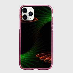 Чехол iPhone 11 Pro матовый Оптический дым текстура, цвет: 3D-малиновый