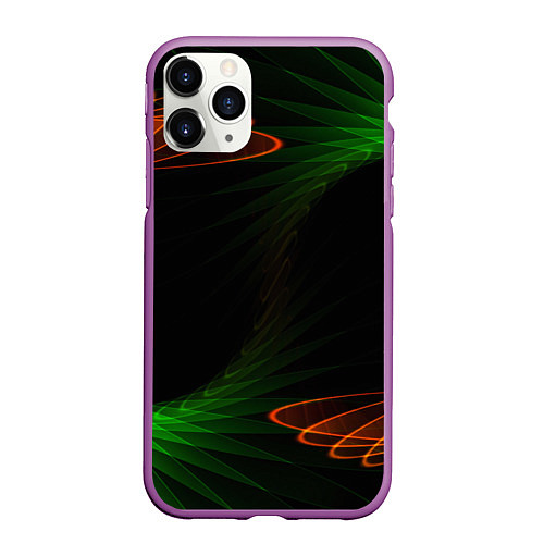 Чехол iPhone 11 Pro матовый Оптический дым текстура / 3D-Фиолетовый – фото 1