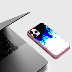 Чехол iPhone 11 Pro матовый Синяя кровь андроида, цвет: 3D-малиновый — фото 2