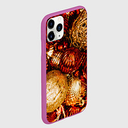 Чехол iPhone 11 Pro матовый Новогоднее ёлочное украшение, цвет: 3D-фиолетовый — фото 2