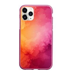 Чехол iPhone 11 Pro матовый Облака краски, цвет: 3D-малиновый