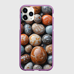 Чехол iPhone 11 Pro матовый Мокрые камушки, цвет: 3D-фиолетовый