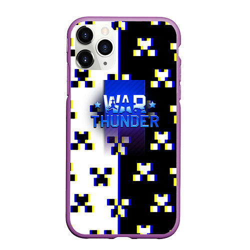 Чехол iPhone 11 Pro матовый Warthunder x minecraft / 3D-Фиолетовый – фото 1