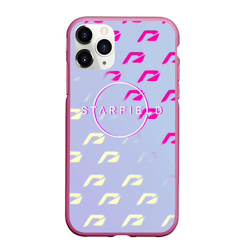 Чехол iPhone 11 Pro матовый Starfield x nfs / 3D-Малиновый – фото 1