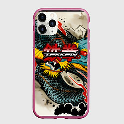 Чехол iPhone 11 Pro матовый Tekken dragon tatoo, цвет: 3D-малиновый