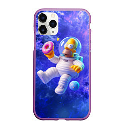 Чехол iPhone 11 Pro матовый Homer Simpson is a brave astronaut