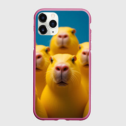 Чехол iPhone 11 Pro матовый Желтые капибары