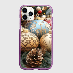 Чехол iPhone 11 Pro матовый Большие новогодние шары