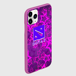 Чехол iPhone 11 Pro матовый Dota2 звёзды неон, цвет: 3D-фиолетовый — фото 2