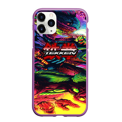 Чехол iPhone 11 Pro матовый Tekken hyper monster steel / 3D-Фиолетовый – фото 1