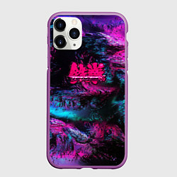 Чехол iPhone 11 Pro матовый Tekken neon colors, цвет: 3D-фиолетовый