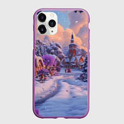 Чехол iPhone 11 Pro матовый Тропинка к новому году, цвет: 3D-фиолетовый