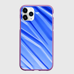 Чехол iPhone 11 Pro матовый Синий пластик, цвет: 3D-фиолетовый